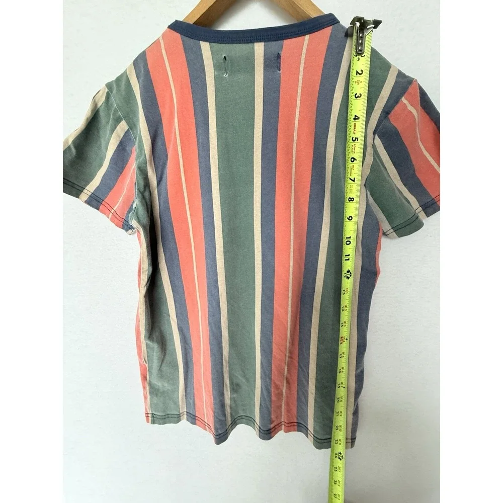Civil Regime Stripe T-Shirt Bird Crane Roses LA Floral Los Angelas Cotton‎ Small